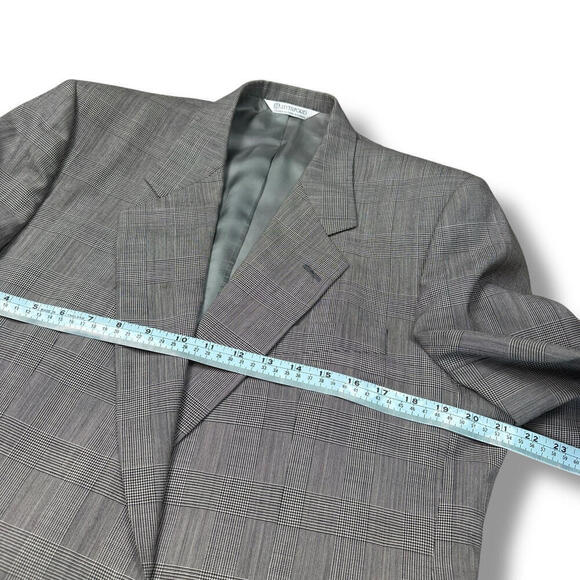 Samuelsohn Harry Rosen Plaid 100% Wool Suit 2-Piece 43R-37” Gray Classic Fit VTG - Picture 11 of 15